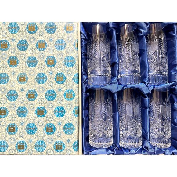 Vintage Bohemia‎ Crystal Water Glasses Set of 6 Pieces - Picture 5 of 5